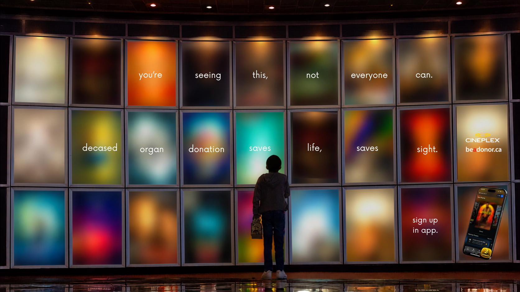 Cineplex poster wall campaign visual