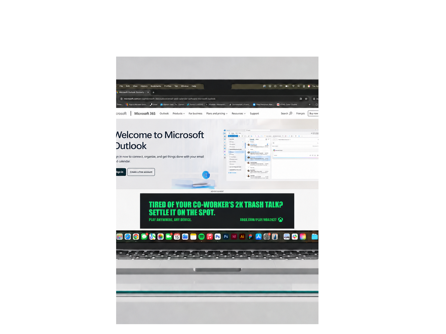 Xbox Cloud Gaming NBA 2K laptop display ad